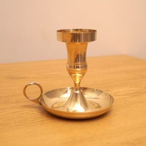 Antique Style Brass Candle <b>Stand</b> with Solid Base Decorative Gold Finish Handmade Home Decor Wedding Centerpiece Table Decoration - Product Image 3