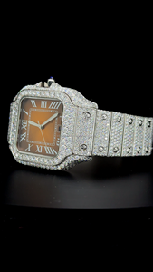 Reloj de Lujo con Esfera Romana Totalmente Adornado con Moissanita - Reloj de Vestir para Hombre con Moissanita VVS - Fabricante de Relojes Personalizados - Product Image 3