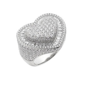 Hermoso Anillo de Diamante Moissanite en Forma de Corazón en Plata de Ley 925 para Regalo de Aniversario de Bodas - Product Image 1