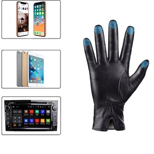 Guantes de Cuero con Pantalla Táctil para Hombre, Casuales de Verano, Transpirables, Ecológicos, Ajustados, con Forro de Cachemira, Servicio OEM - Product Image 6