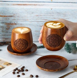 Eco Friendly Hand Carved Wood Coffee Mug Rustic Engraved Natural Wooden Tea <b>Cup</b> <b>Reusable</b> Drinkware Beer Mug Rustic Kitchen <b>Cup</b> - Product Image 6