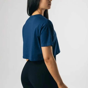 Wholesale High Quality Summer Men Sports <b>Crop</b> <b>Top</b> Plain Clothing Custom Logo 180g Cropped T-shirt Loose 100% Cotton Eco-Friendl - Product Image 2
