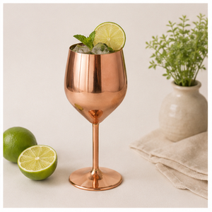Luxurious Copper Plated Stainless Steel <b>Wine</b> <b>Goblet</b> Set Shatterproof & Unbreakable Metal Cocktail Glass For Outdoor Parties - Product Image 4