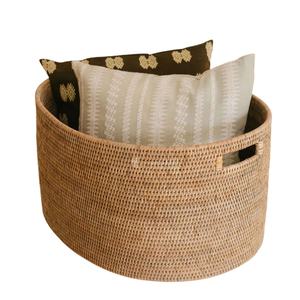 Personnalisation OEM et ODM disponible, panier à linge en rotin tissé à la main, design bohème, durable, réglable, solution de rangement - Product Image 1