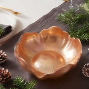 Bol à fleurs en céramique fait main, finition cuivre poli, plat de service décoratif pour la cuisine et la table - Product Image 2