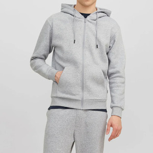 Sweat-shirt à capuche zippé pour homme 100% coton, décontracté, uni, vente en gros pour l'hiver - Product Image 1