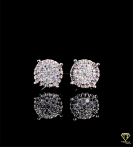 Round Lab Grown Diamond <b>Stud</b> Earrings In 925 Sterling <b>Silver</b> Luxury Fine Jewelry For Women - Product Image 2