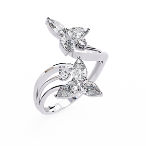Anillo de Compromiso de Diamantes con Corte Pera en Oro Rosa para Mujer, Estilo Romántico, Joyería de Diamantes Naturales - Product Image 5