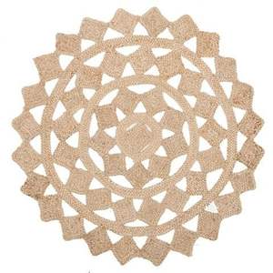 Alfombra Redonda Trenzada Hecha a Mano 100% Yute, Moderna, de Pelo Alto, Antideslizante, para Sala de Estar, Ecológica - Product Image 5