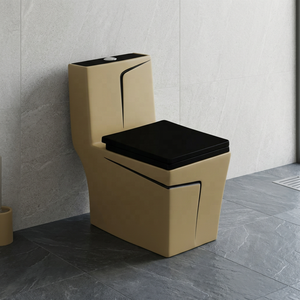 Inodoro de cerámica de una pieza sin borde de primera calidad con asiento UF de cierre suave para baño residencial moderno - Product Image 3