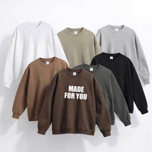 Sweat-shirts pour hommes de qualité supérieure, surdimensionnés, décontractés, en coton French Terry, à manches longues, col rond, 330 g/m², vente en gros - Product Image 2