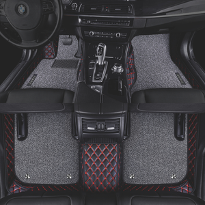 Alfombrillas de Coche de Lujo de Doble Capa de Cuero PU + PVC, Ajuste Personalizado, Cobertura Total, Acolchado de Diamantes, 10 mm de Grosor, Impermeables - Product Image 1