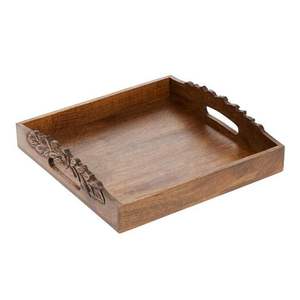 Bandeja de servir de madera de la mejor calidad con asas, de madera de Sheesham, rectangular, marrón, hecha a mano, para mesa de comedor y uso en la cocina. - Product Image 5