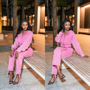 Ensemble de survêtement personnalisé pour femmes Y2K avec logo personnalisé, veste zippée intégrale et pantalon évasé, ensemble 2 pièces pour la gym et le fitness, vêtements de sport pour femmes - Product Image 4