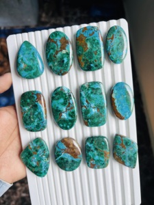Piedras Preciosas de Crisocola de Calidad AAA, Cabujones de Crisocola en Diversas Formas y Tamaños para Joyería, Especímenes Minerales - Product Image 4