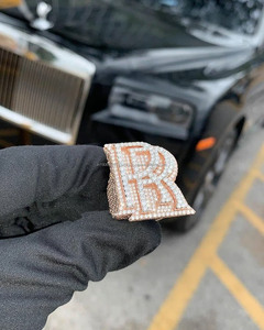 Customizable Hip Hop Cluster <b>Ring</b> 925 Sterling Silver Rhodium Plated Pave Setting Moissanite for Women and <b>Men</b> Unisex for Gifts - Product Image 1