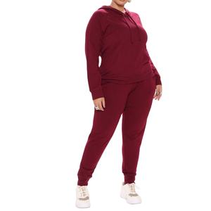 Women's Cotton Streetwear Printed <b>Winter</b> Fleece 2-Piece Crop <b>Top</b> Oversize Hoodie Set - Product Image 1