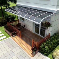 Auvent de balcon extérieur, abri contre la pluie, couverture de patio, auvent manuel en aluminium imperméable avec poteaux, toit en polycarbonate, protection UV