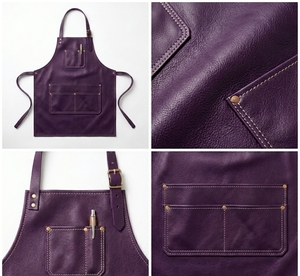 Delantal de Cuero Morado Clásico y Duradero con Textura Suave y Sensación Ligera, Moderno para Uso Doméstico - Product Image 5