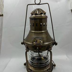 Lanterne nautique en laiton plaqué or poli, style pyramide 3D - Product Image 1