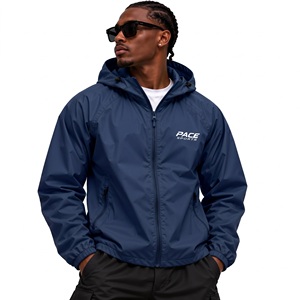 mens light beige cream windbreaker jacket lightweight water repellent nylon <b>zip</b> <b>up</b> gym running sports coat streetwear shell - Product Image 4