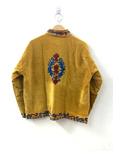 Veste en velours brodée bohème à manches longues, col mandarin, motif floral, grande taille, vêtements d'automne pour femmes - Product Image 2