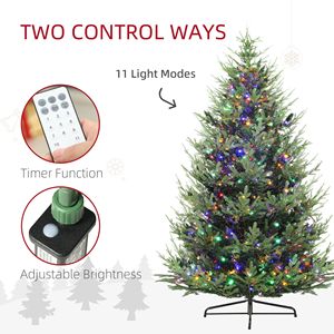 "9ft Artificial Christmas <b>Tree</b> with 300 LED <b>Lights</b> & Wide Metal Base-1939 Branch Tips-Green" - Product Image 5