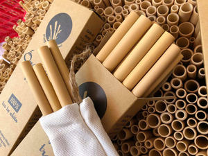Pajitas de bambú vietnamitas de alta calidad, el precio más barato, logotipo grabado con láser, 15/20cm, pajitas reutilizables - Product Image 4