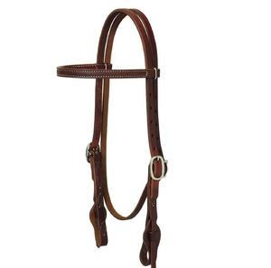Huile À La Main En Cuir Véritable En Cuir Cheval Western Headstall - Product Image 1