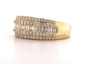 925 <b>Silver</b> Moissanite <b>Eternity</b> Band <b>Ring</b> With Round and Baguette Cut Channel Setting Women's Wedding Jewelry Classic Style - Product Image 2