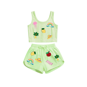 ชุดเซ็ตเสื้อผ้าฝ้ายทรงตรงยาวคลุมเข่าสำหรับผู้หญิง ขายส่ง ชุดเดรสปาร์ตี้ปักลายดอกไม้  แบบสองชิ้น เป็นมิตรกับสิ่งแวดล้อม สำหรับฤดูใบไม้ผลิและฤดูร้อน - Product Image 4