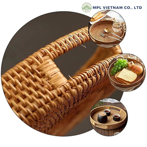 Juego de 3 Cestas Tejidas de Ratán Natural Hechas a Mano de Alta Calidad para Almacenamiento de Alimentos, Joyas, Exhibición en Cocina, Panadería, Sala de Estar - Product Image 6