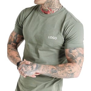 Camiseta de LICRA de algodón de 180gsm de alta calidad personalizada para hombre, camisetas de gimnasio con cuello liso para correr con estampado de verano 2025 - Product Image 2