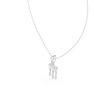 Colgante de diamante cultivado en laboratorio con amuleto luminoso de buena suerte, engastado en oro rosa macizo de 18 quilates, para fiesta de compromiso, regalo de San Valentín, uso diario - Product Image 5