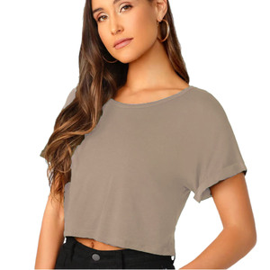 T-shirts pour femmes en jersey uni de haute qualité, coupe ajustée, manches courtes, personnalisables, pour le printemps et l'été. - Product Image 6