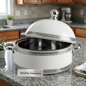 Simple Classic Design Modern Casserole Hot <b>Pot</b> Food Warmer Serving Dish <b>Soup</b> Stock <b>Pot</b> Double Wall Insulated Serveware Tableware - Product Image 5