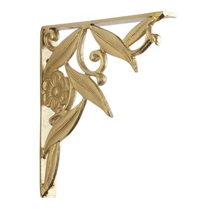 Designer Brass <b>Shelf</b> <b>Brackets</b> <b>Black</b> Mett Lattice Design Durable Metal Support For Indoor Use Connectors <b>Shelf</b> Supports - Product Image 2