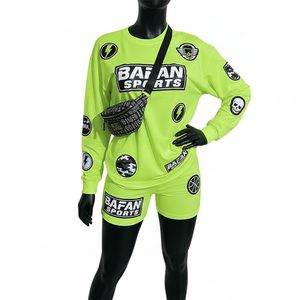 Conjunto de Camiseta y Pantalones Cortos de Algodón y Poliéster para Mujer, 220 GSM, con Logotipo Personalizado por Transferencia Térmica, 100% Algodón - Product Image 6