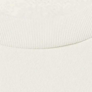Sudadera de Cuello Redondo, Corte Regular, Color Sólido, Informal, Tejida, 100% Algodón, para Otoño, Unisex, Blanca - Product Image 5