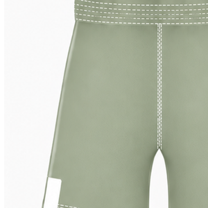 Shorts de rugby vert sauge, blanc et gris, taille élastique avec cordon de serrage, légers, pour l'entraînement et les matchs sportifs en équipe - Product Image 3