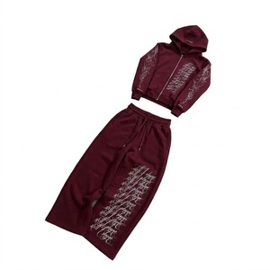 Ensemble de survêtement pour homme, style streetwear, impression sérigraphique, sweat-shirt à capuche vintage et pantalon de survêtement, 2 pièces, tenue décontractée - Product Image 1