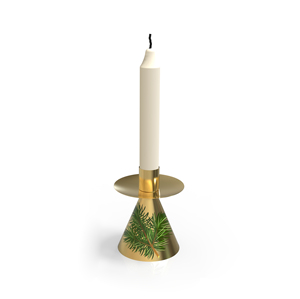Golden <b>Brass</b> <b>Candlestick</b> <b>Holder</b> with Peacock Feather Design for Home Decoration - Product Image 5