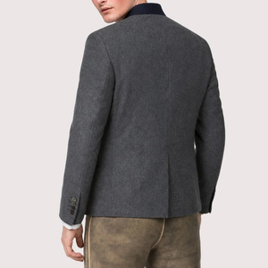 Veste traditionnelle allemande pour hommes, en laine Loden, col montant, logo sur le devant, logo personnalisé, fabricant en gros, bavaroise - Product Image 2