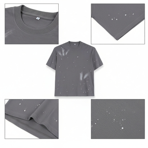 High Quality 100% Cotton Men T-Shirt Custom Printing Washed Rhinestone Men <b>Graphic</b> T Shirt Oversized Streetwear <b>Plus</b> <b>Size</b> <b>Tee</b> - Product Image 4