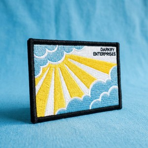 Custom Sun Sunburst Clouds Machine Embroidery <b>Patch</b> Iron <b>On</b> <b>Sew</b> <b>On</b> Embroidered Badge Applique for Clothing Bag Hat Decoration - Product Image 1