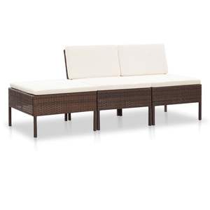 Conjunto de Muebles de Jardín Modulares Compactos de Ratán Sintético Marrón, Colección Elegante de Muebles para Exteriores - Product Image 1
