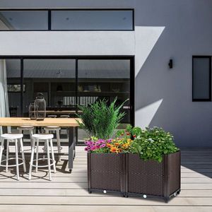 Piantatrice da giardino rialzato per esterno in plastica fioriere Box per Patio balcone caselle da giardino sopraelevate per piantare fiori - Product Image 3