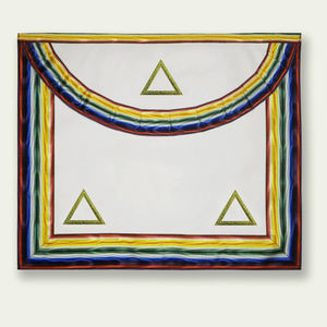 Tablier avec broderie de l'Œil Tout-Voyant, compas et équerre, fil doré, Rite écossais, Aigle à double tête - Product Image 5