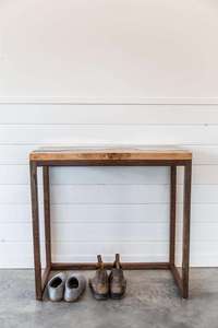 Modern <b>Industrial</b> Solid Live Edge Walnut <b>Console</b> <b>Table</b> Durable Lightweight Rectangle Design River Epoxy Resin Finish for Living - Product Image 4