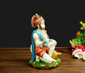Estatua de Hanuman de Resina Colorida para Decoración del Hogar o Templo, Ídolo de Bajrangbali Hecho a Mano, Figura Decorativa del Dios Indio Nirmala, Artesanía - Product Image 3
